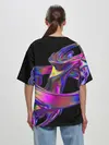Женская футболка оверсайз / Голографический ураган