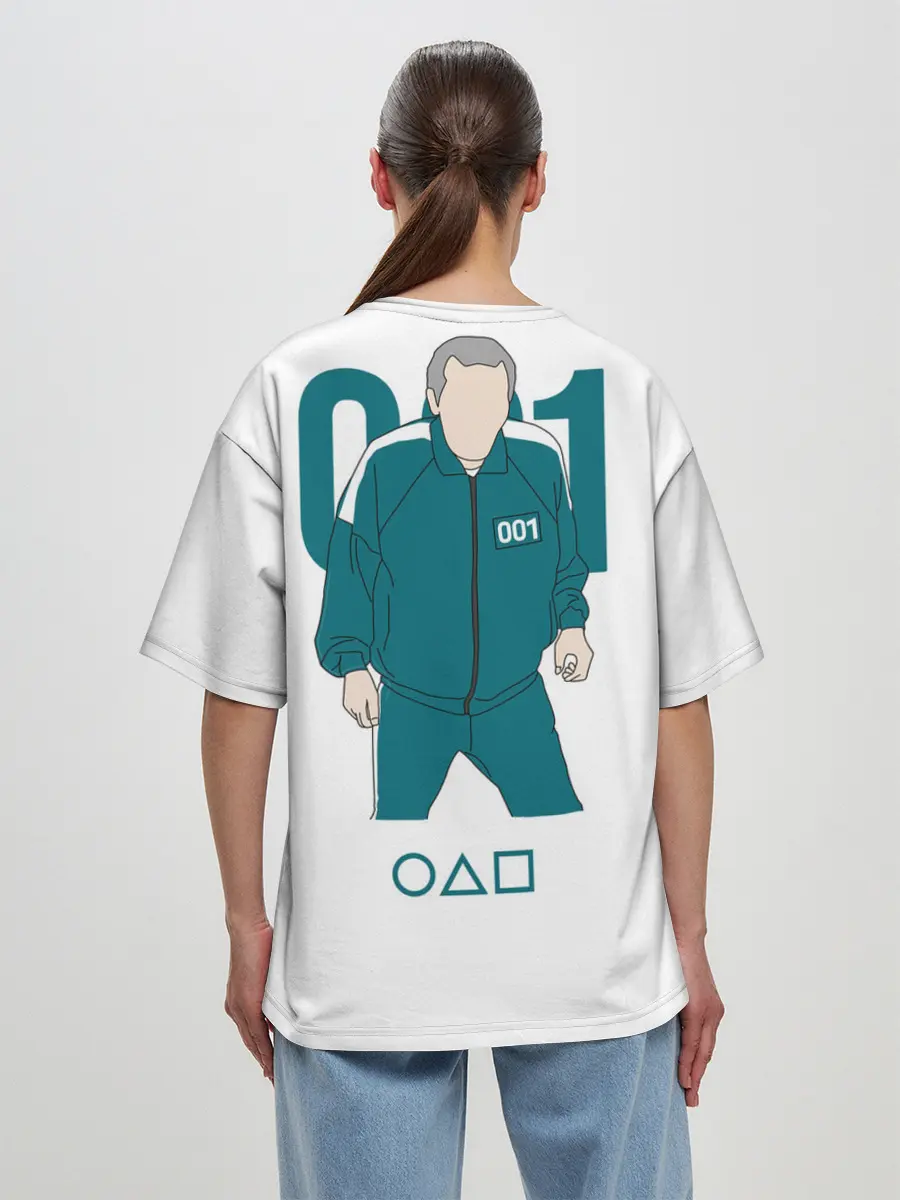 Женская футболка оверсайз / Squid game - О Иль Нам 001