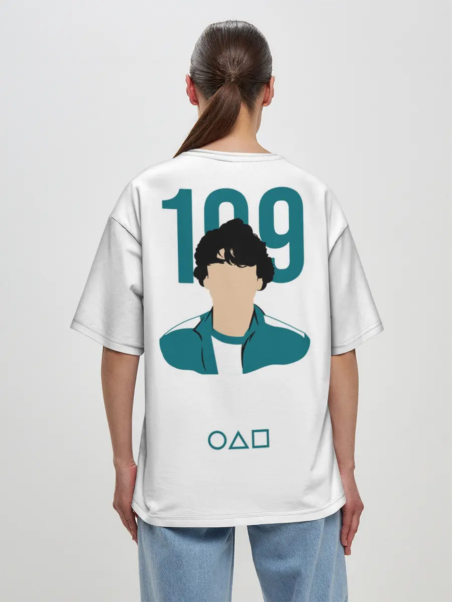 Женская футболка оверсайз / Squid game - Али Абдул 199