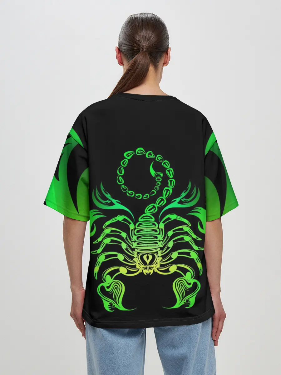 Женская футболка оверсайз / Acid scorpion