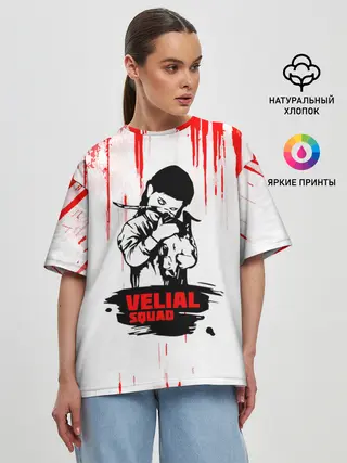 Женская футболка оверсайз / velial squad девочка дьявол