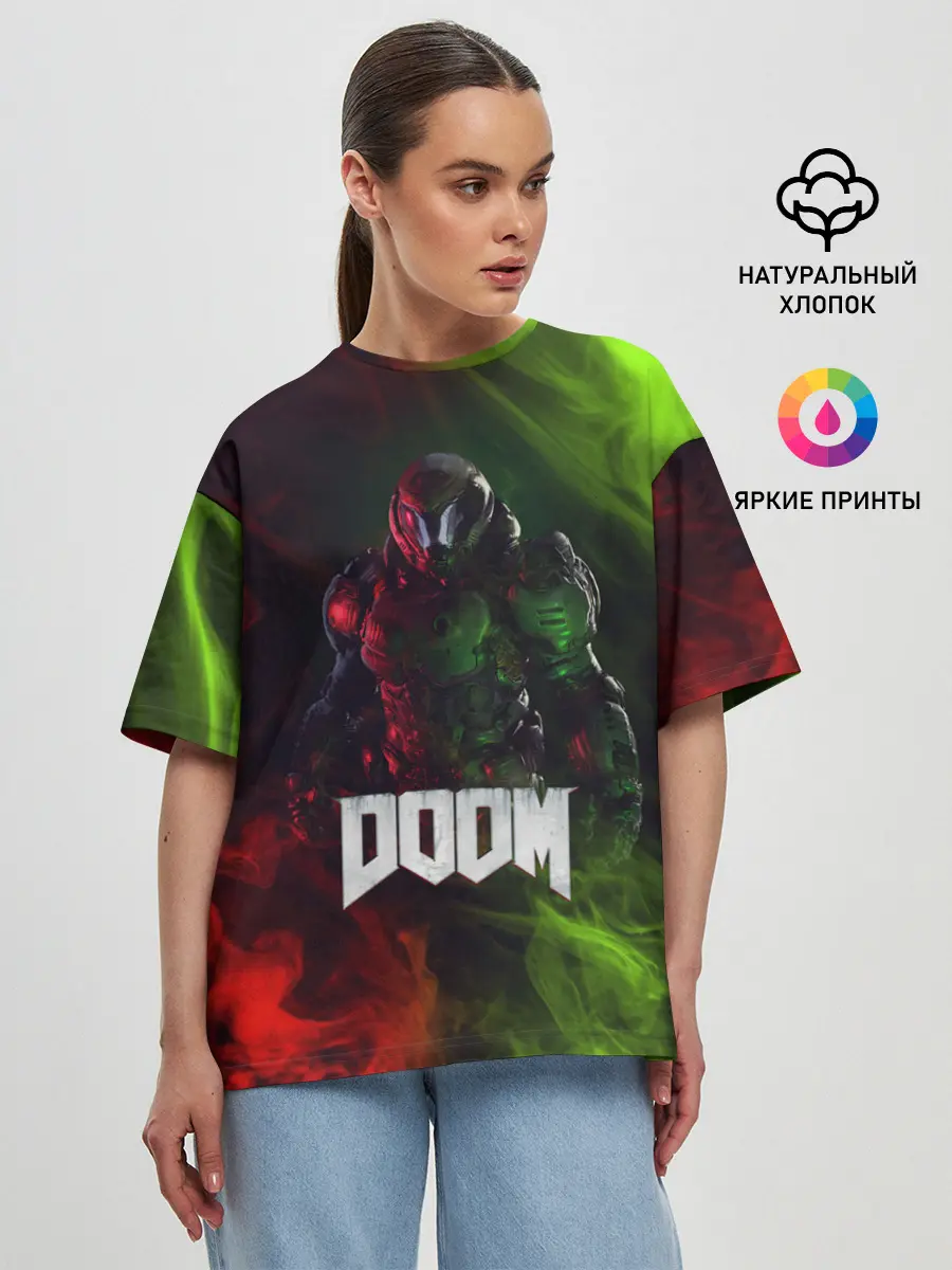 Женская футболка оверсайз / Doomguy | Doom