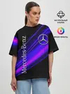 Женская футболка оверсайз / MERCEDES-BENZ / МЕРСЕДЕС-БЕНЗ / ПУРПУРНЫЙ