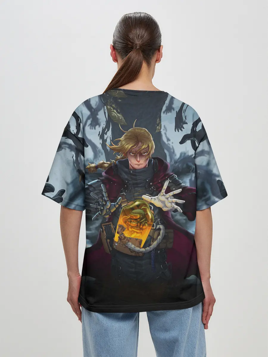 Женская футболка оверсайз / СТАЛЬНОЙ АЛХИМИК DEATH STRANDING STYLE