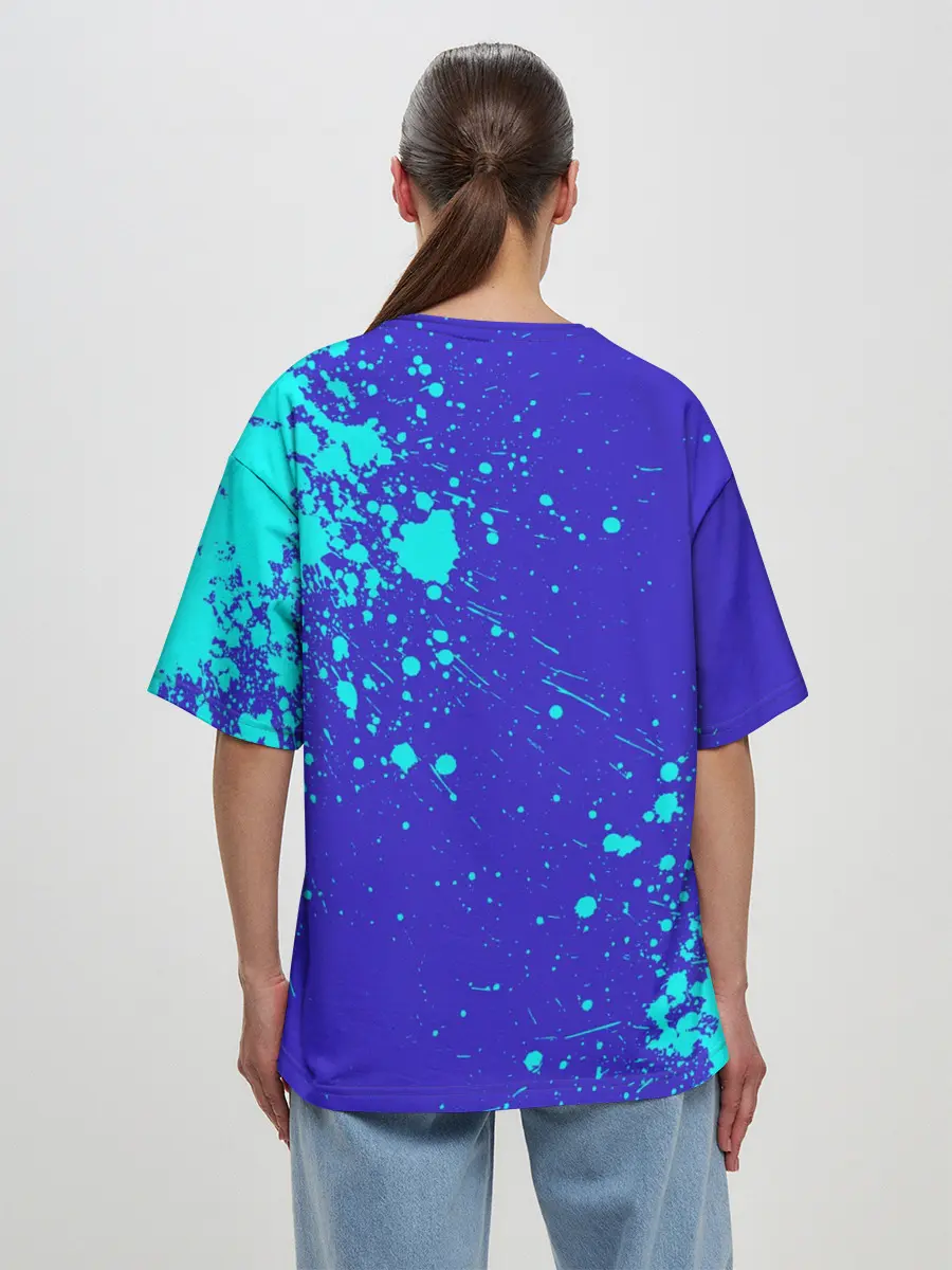 Женская футболка оверсайз / UNDERTALE SANS BLUE