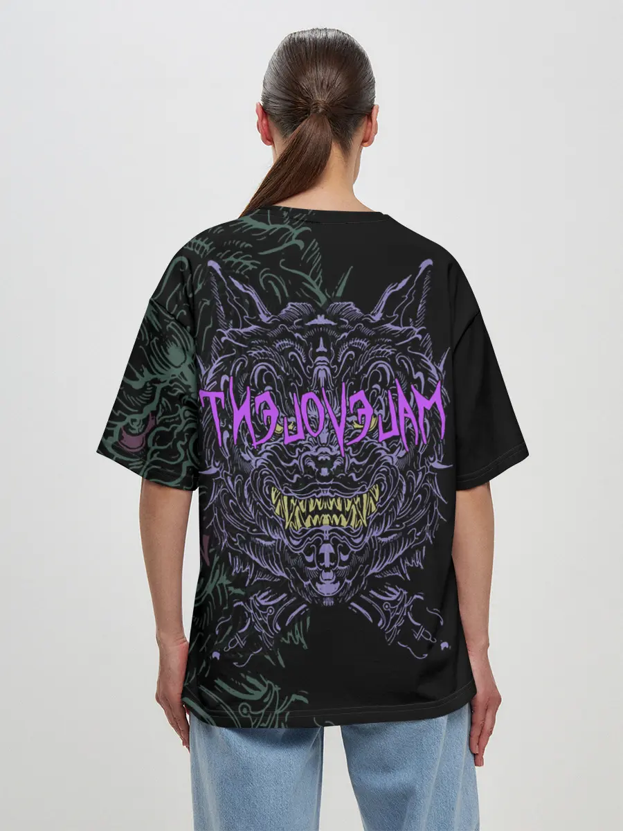 Женская футболка оверсайз / MALEVOLENT / ANGRY DOG