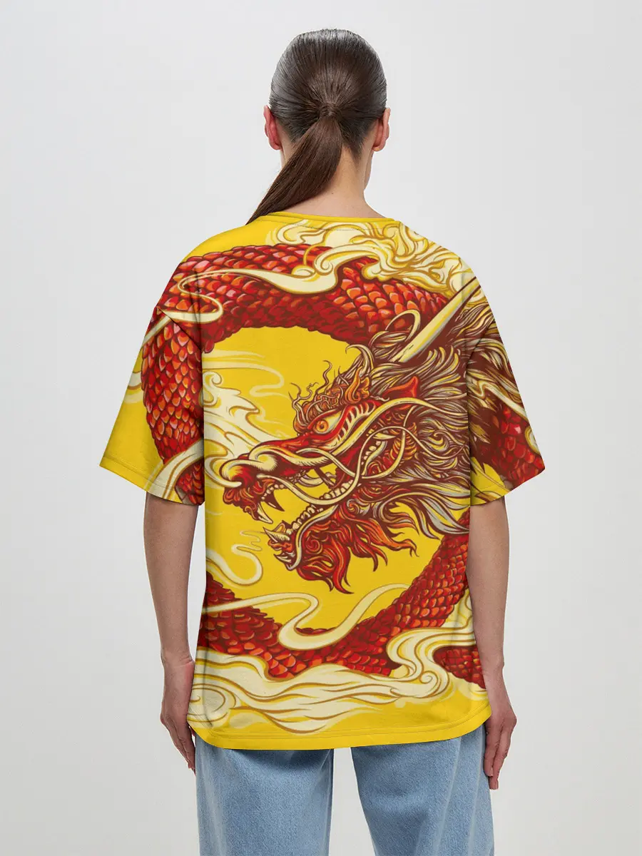 Женская футболка оверсайз / Китайский Дракон, China Dragon
