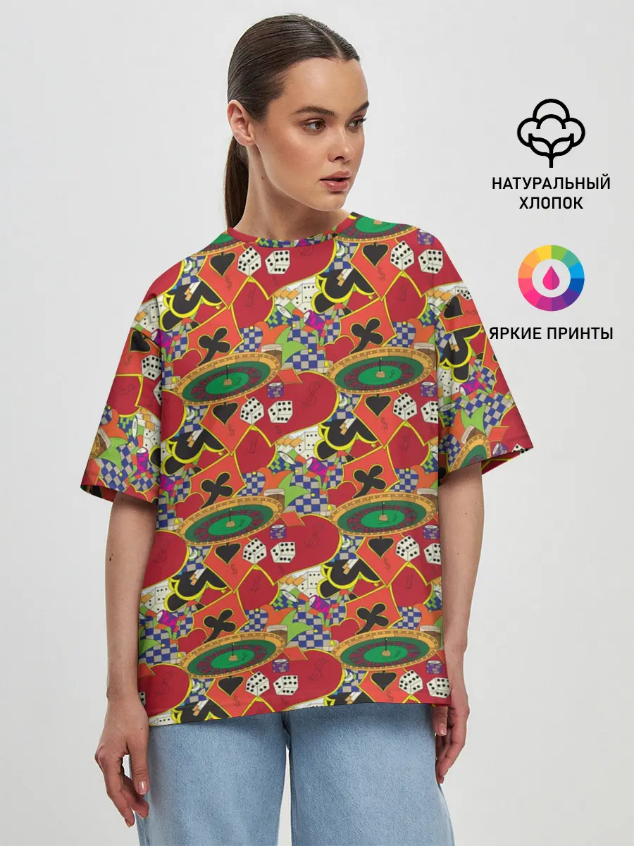 Женская футболка оверсайз / Казино