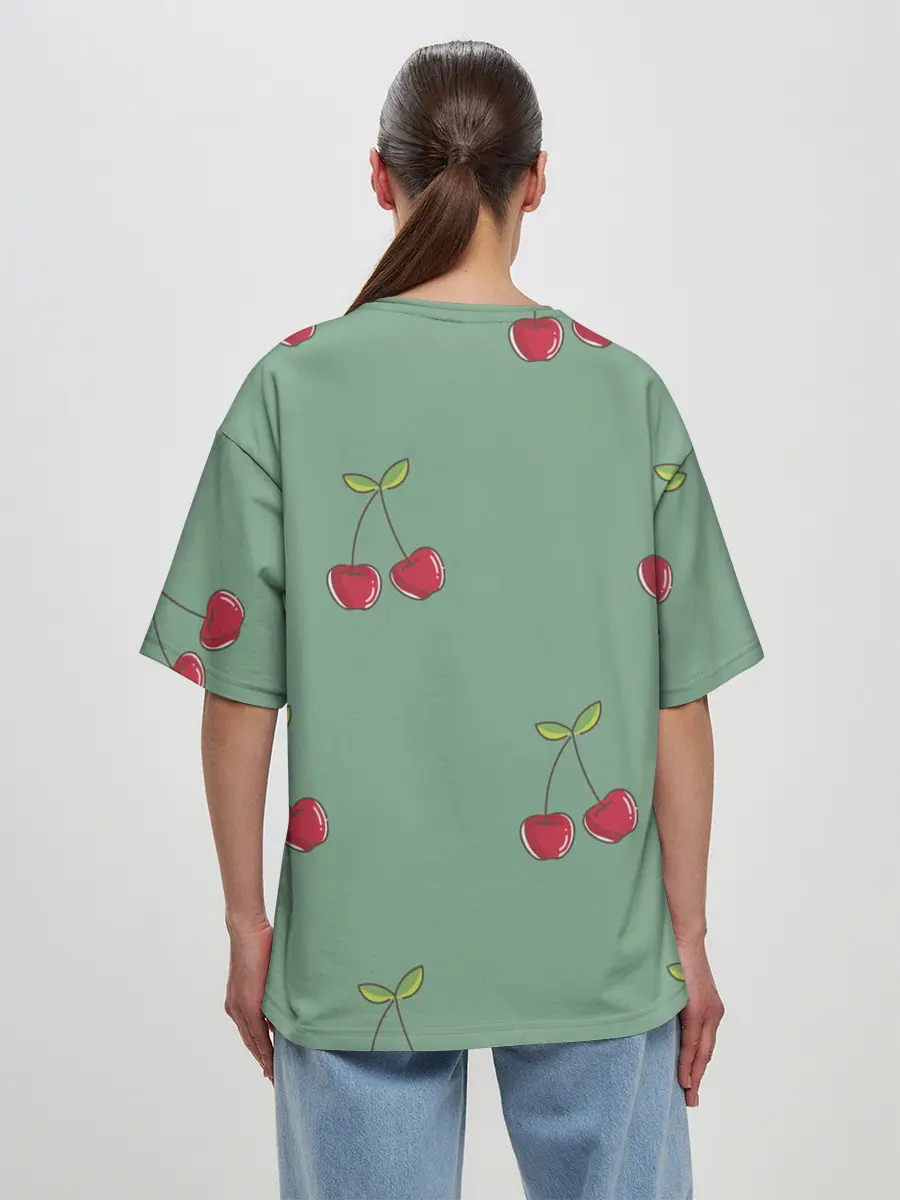 Женская футболка оверсайз / КраСная Вишня