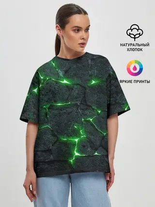 Женская футболка оверсайз / ЗЕЛЁНОЕ ИЗЛУЧЕНИЕ