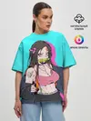 Женская футболка оверсайз / Стильная Нэезуко