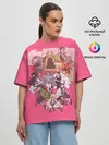 Женская футболка оверсайз / Slayers on pink