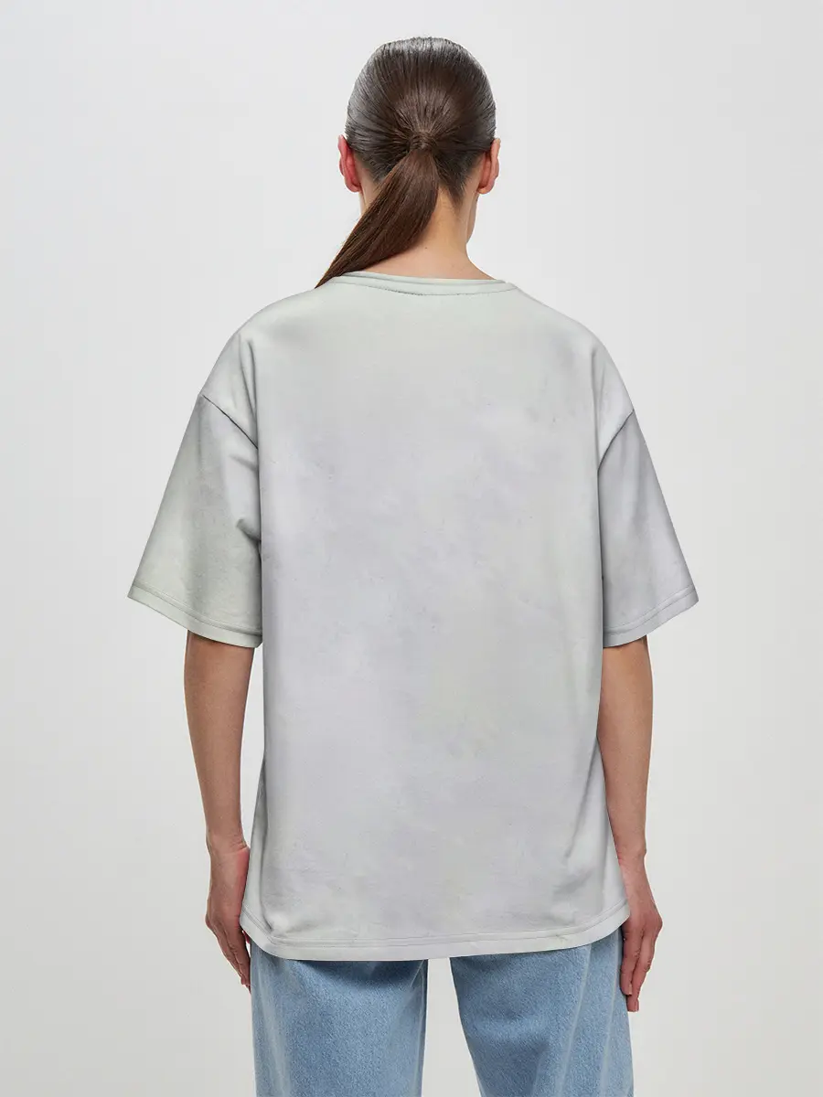 Женская футболка оверсайз / Пламенный резиновый Луффи | One Piece