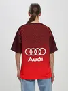 Женская футболка оверсайз / AUDI красная сетка