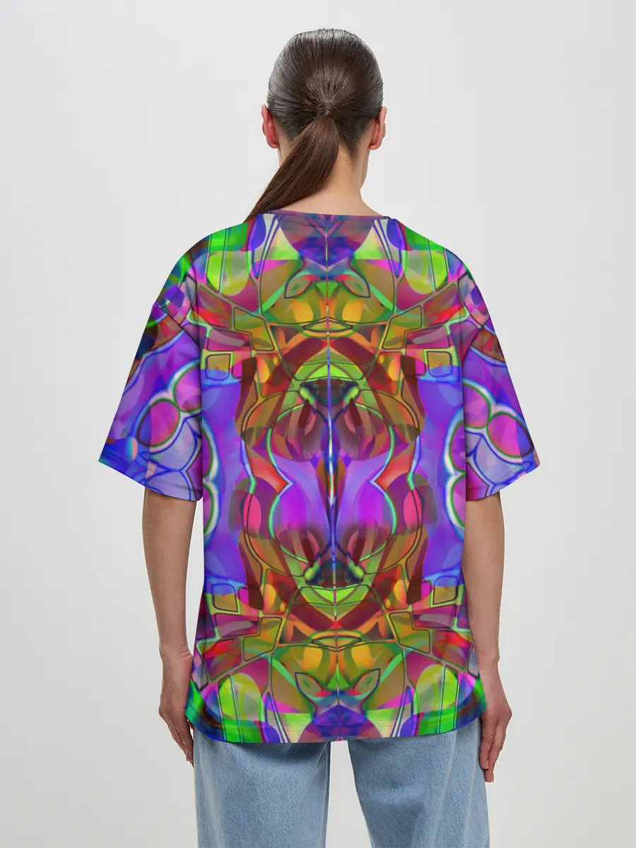 Женская футболка оверсайз / Психоделика / Абстракция