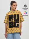 Женская футболка оверсайз / PUBG PATTERN | ПУБГ ПАТТЕРН