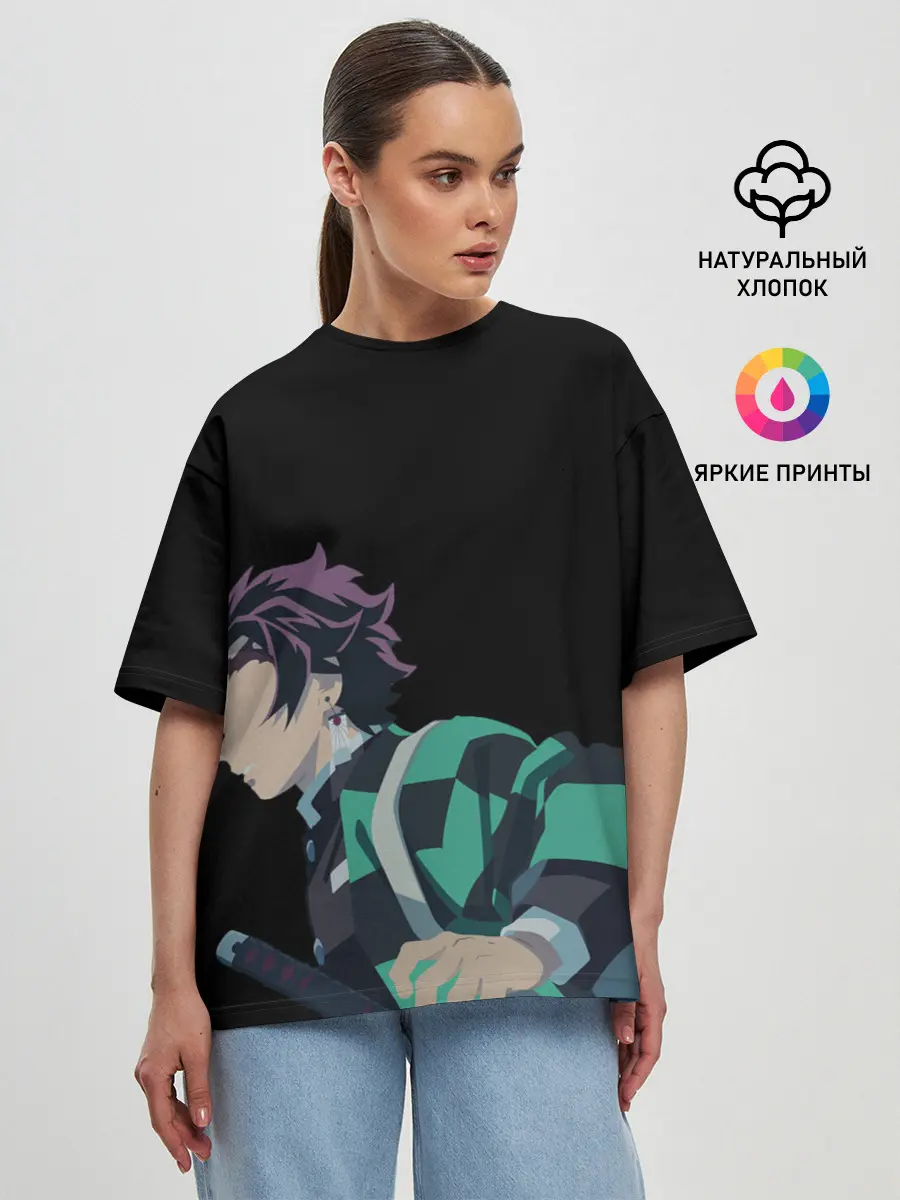 Женская футболка оверсайз / Tanjirou Kamado