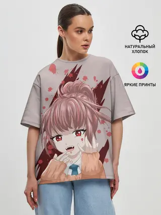 Женская футболка оверсайз / Аниме-вампир