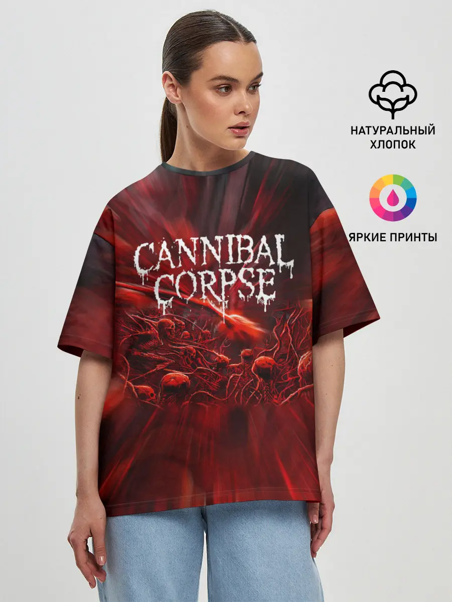 Женская футболка оверсайз / Blood Cannibal Corpse | Труп Каннибала
