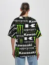 Женская футболка оверсайз / KAWASAKI X MONSTER ENERGY