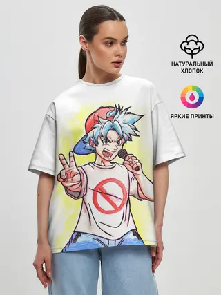 Женская футболка оверсайз / Friday Night Funkin Boyfriend