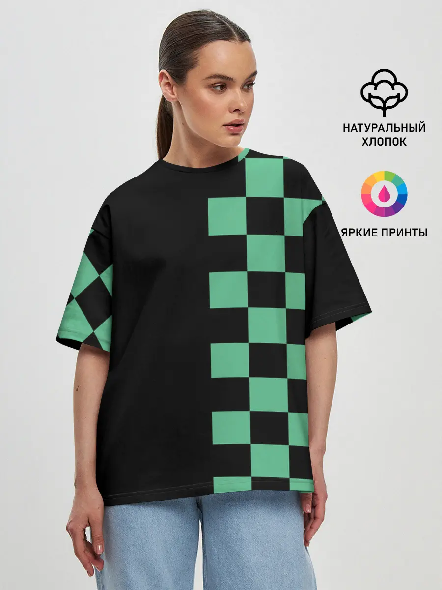 Женская футболка оверсайз / КОСТЮМ TANJIRO KAMADO | ТАНДЖИРО