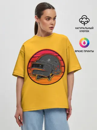Женская футболка оверсайз / Шлем Пабг