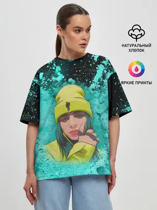 Женская футболка оверсайз / BILLIE EILISH | БИЛЛИ АЙЛИШ