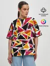Женская футболка оверсайз / Разноцветные треугольники