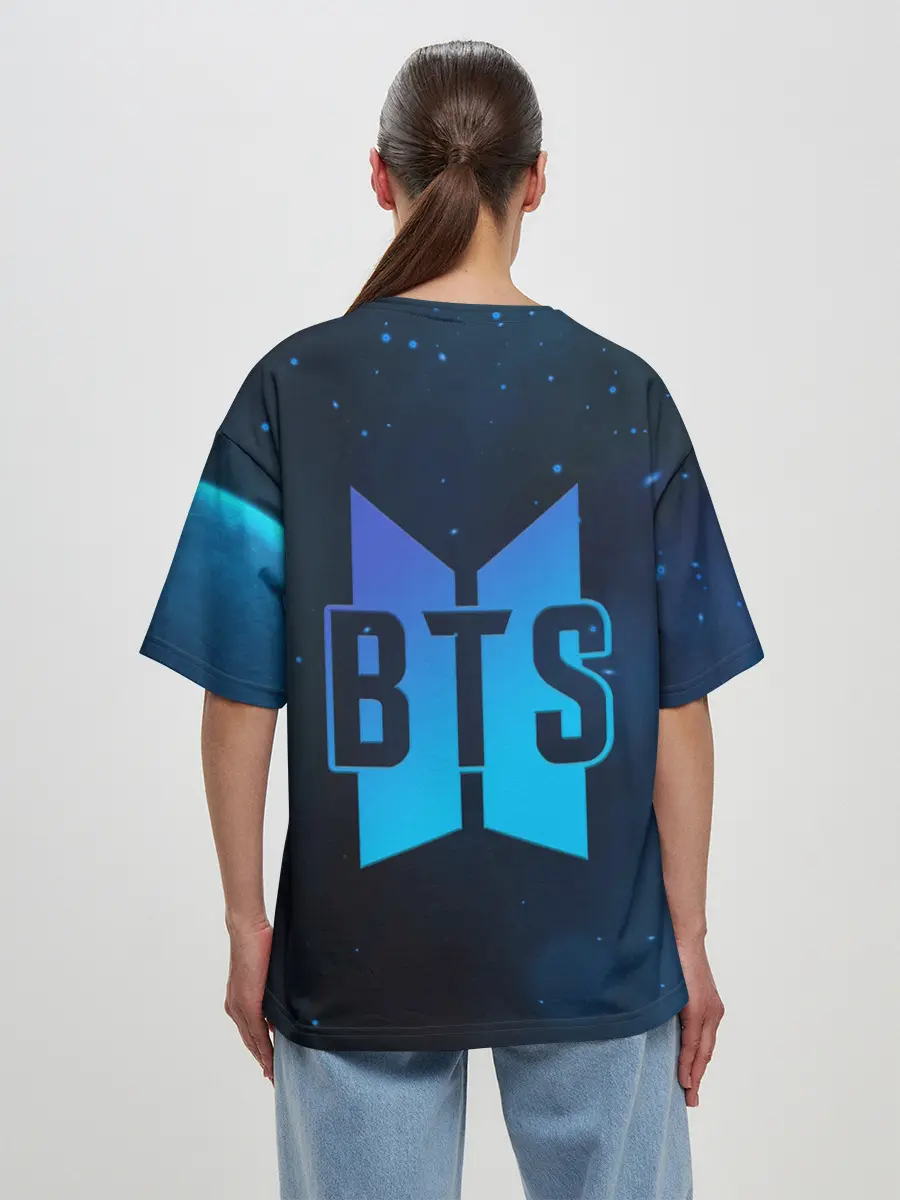 Женская футболка оверсайз / BTS | БТС | ЛОГО