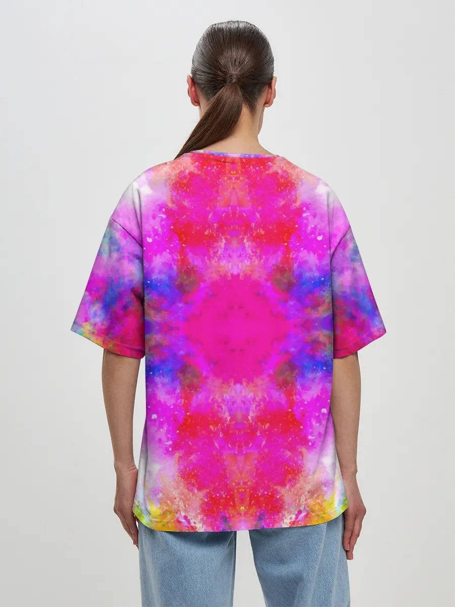 Женская футболка оверсайз / КРАСОЧНАЯ ГАЛАКТИКА
