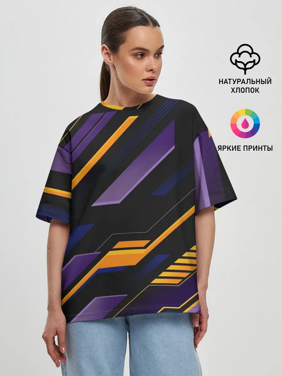 Женская футболка оверсайз / ТЕХНО БРОНЯ | ФУТУРИЗМ