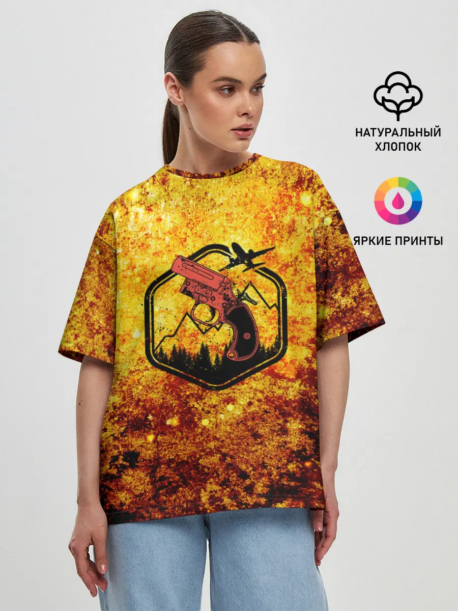 Женская футболка оверсайз / АИР ДРОП | ПАБГ