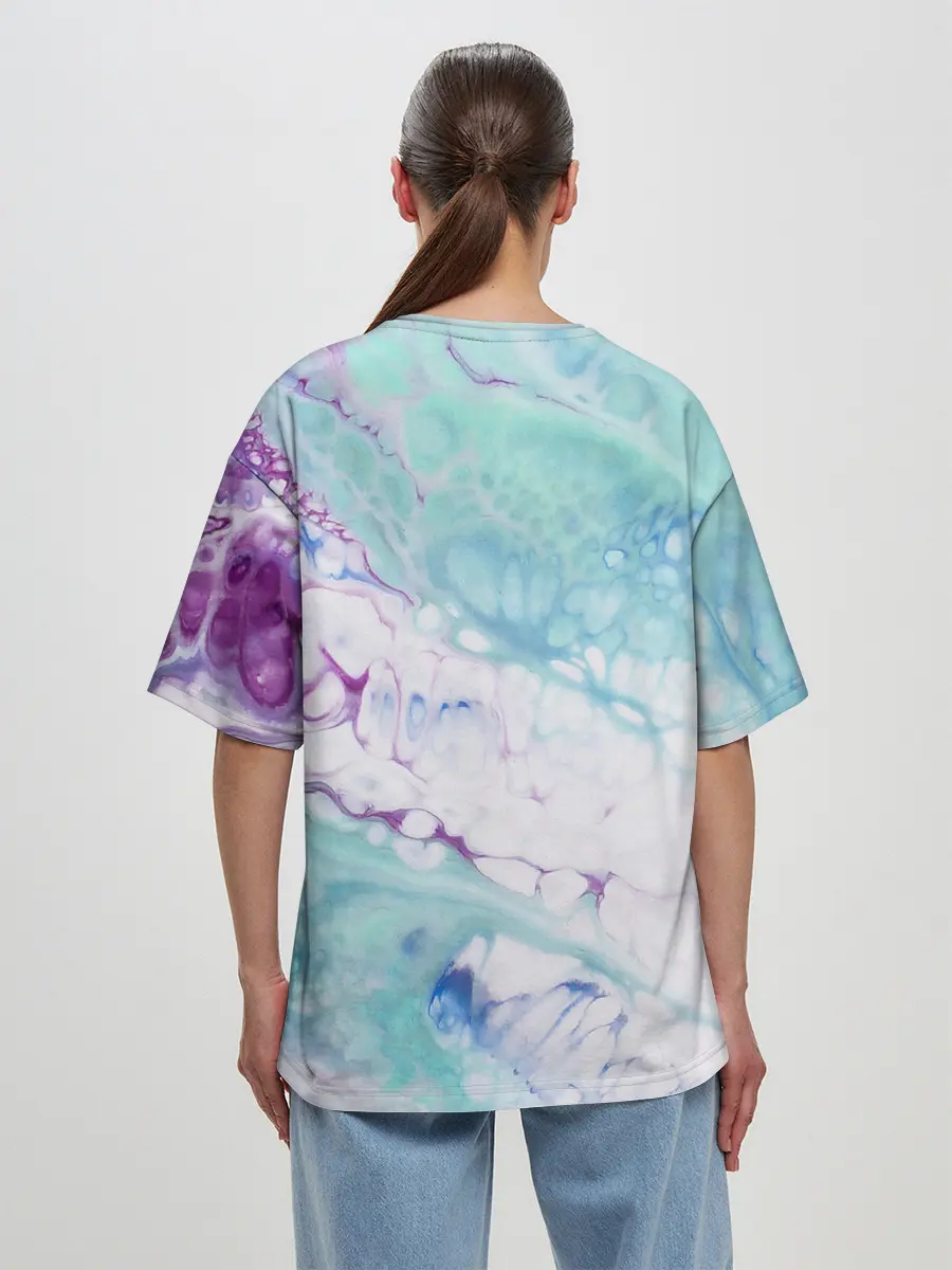 Женская футболка оверсайз / Цветная морская пена