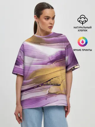 Женская футболка оверсайз / Наслоение красок