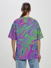 Женская футболка оверсайз / Неоновый абстрактный узор