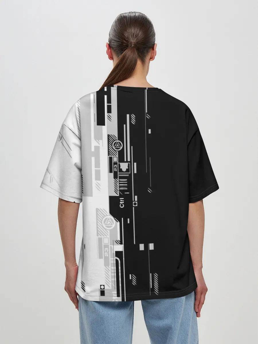 Женская футболка оверсайз / BALTMOTORS / ТЕХНО