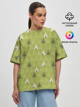 Женская футболка оверсайз / Лес | Текстура