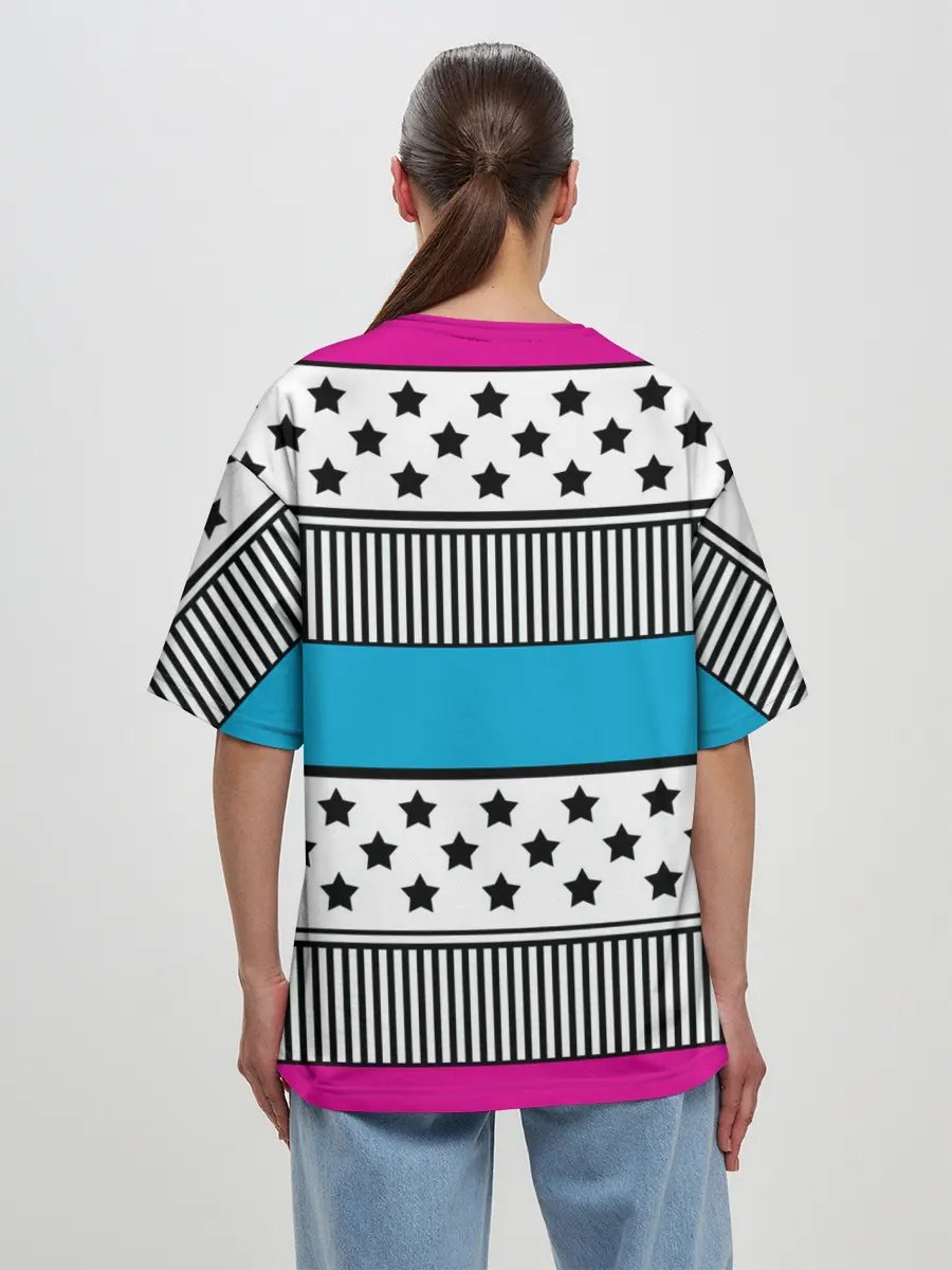 Женская футболка оверсайз / Молодежный современный узор