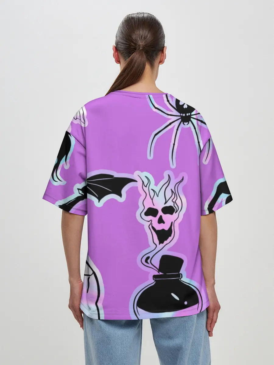 Женская футболка оверсайз / Зелье смерти,паук-Holographica