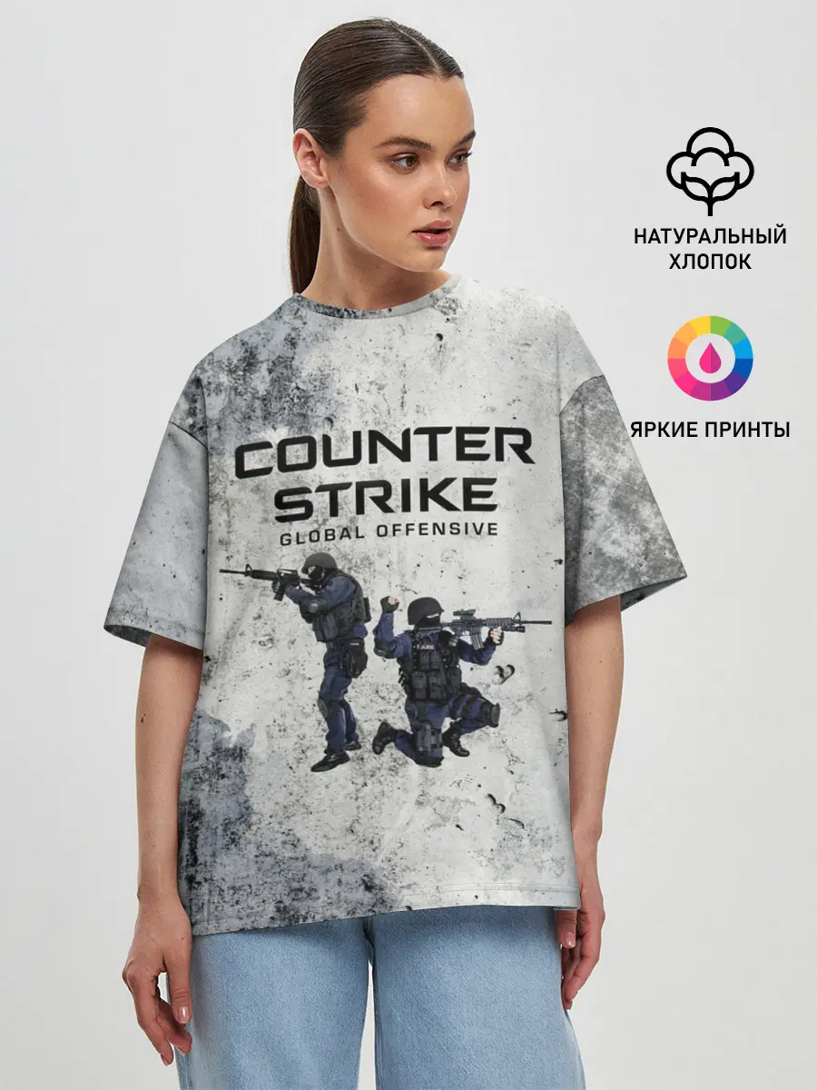 Женская футболка оверсайз / COUNTER TERRORIST | CS GO