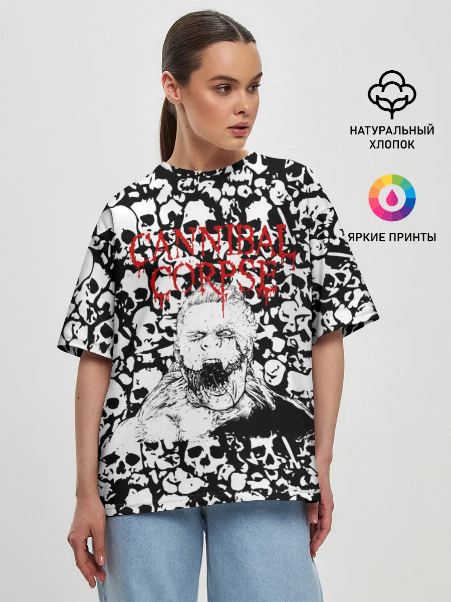 Женская футболка оверсайз / Cannibal Corpse | Труп Каннибала