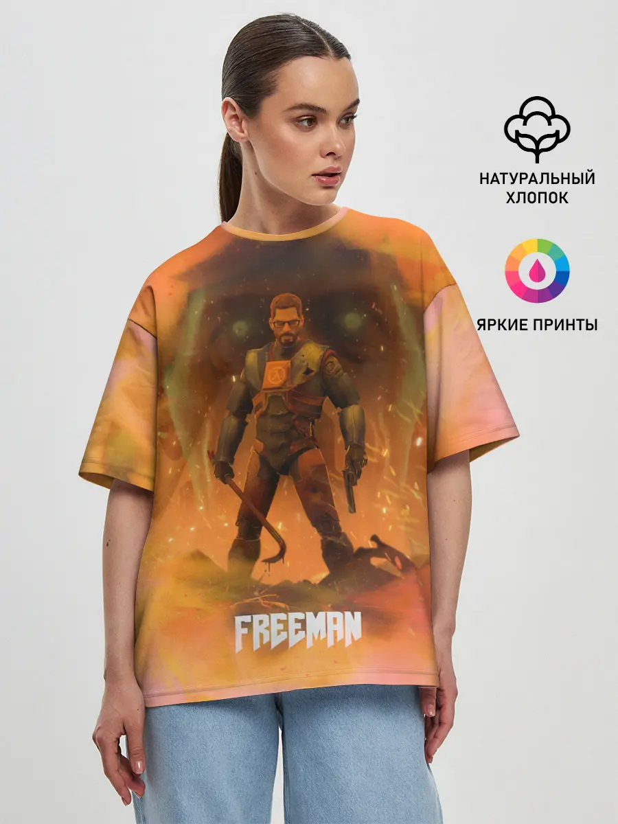 Женская футболка оверсайз / FREEMAN | GMAN | HALF-LIFE