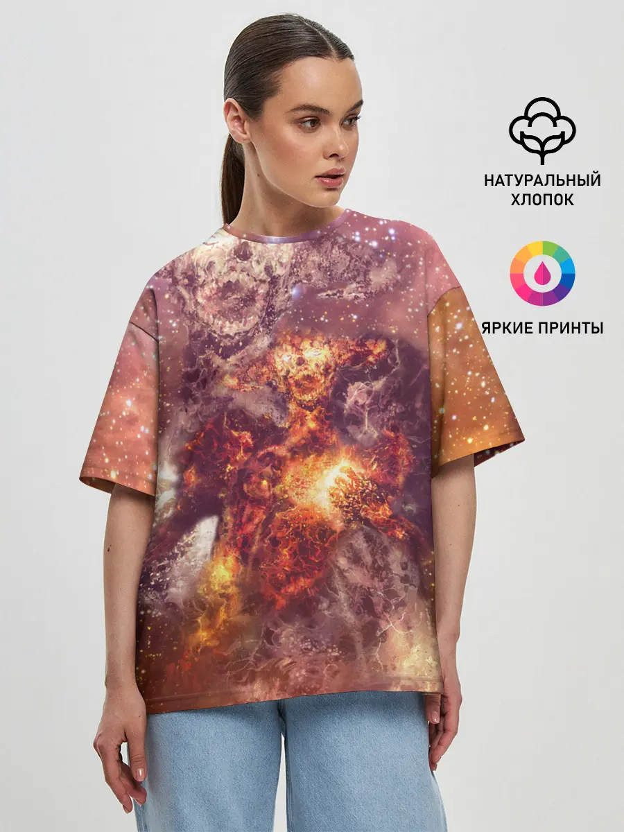 Женская футболка оверсайз / ДЬЯВОЛ | GALAXY DIABLO