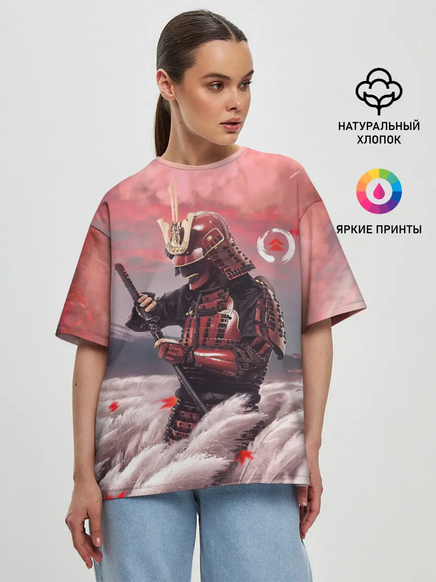 Женская футболка оверсайз / Ghost of Tsushim | Призрак Цусимы