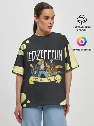 Женская футболка оверсайз / LED ZEPPELIN | ЛЕД ЗЕППЕЛИН