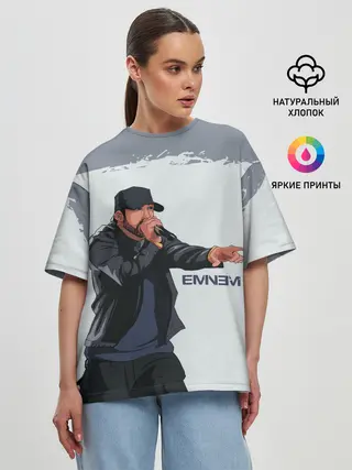 Женская футболка оверсайз / EMINEM | ЭМИНЕМ