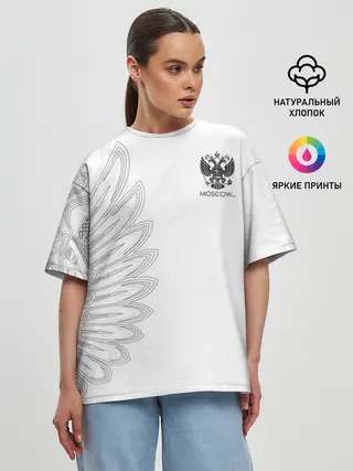 Женская футболка оверсайз / Russia | MSKSide Colorless