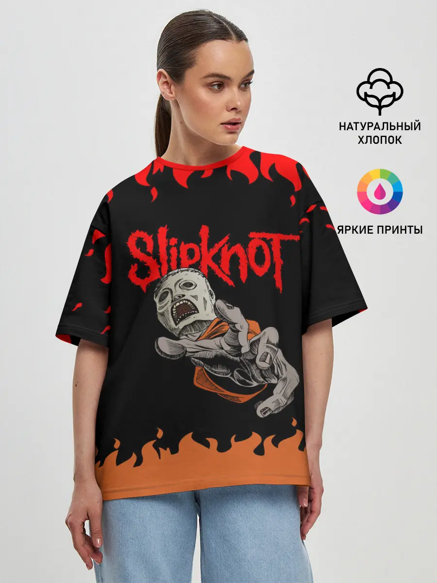 Женская футболка оверсайз / Кори Тейлор | СЛИПКНОТ