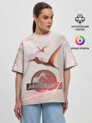Женская футболка оверсайз / Птеродактили | Мир Юрского Периода